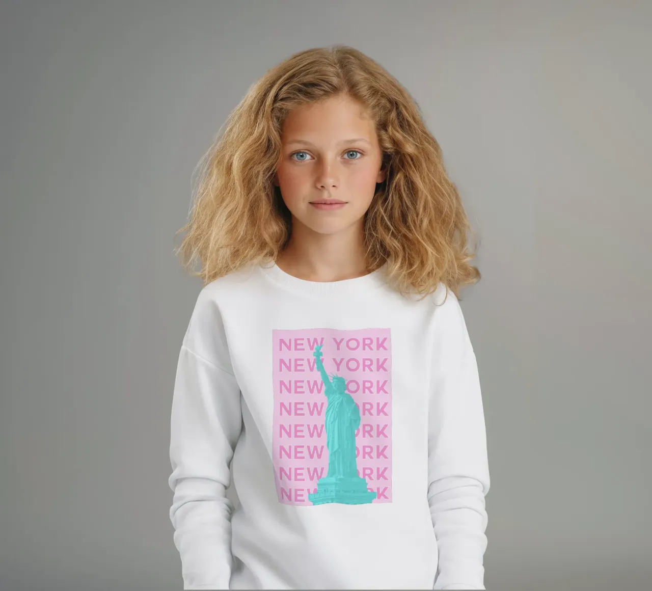 Statua della Libertà rosa, stampa pop art retrò di New York felpa bambino da NorwesClub
