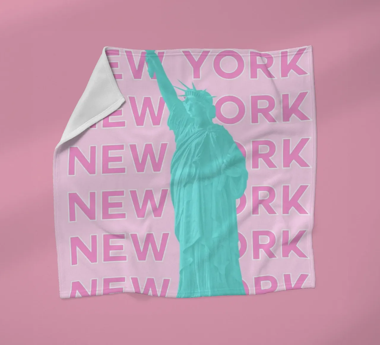 Statua della Libertà rosa, stampa pop art retrò di New York coperta in pile da NorwesClub