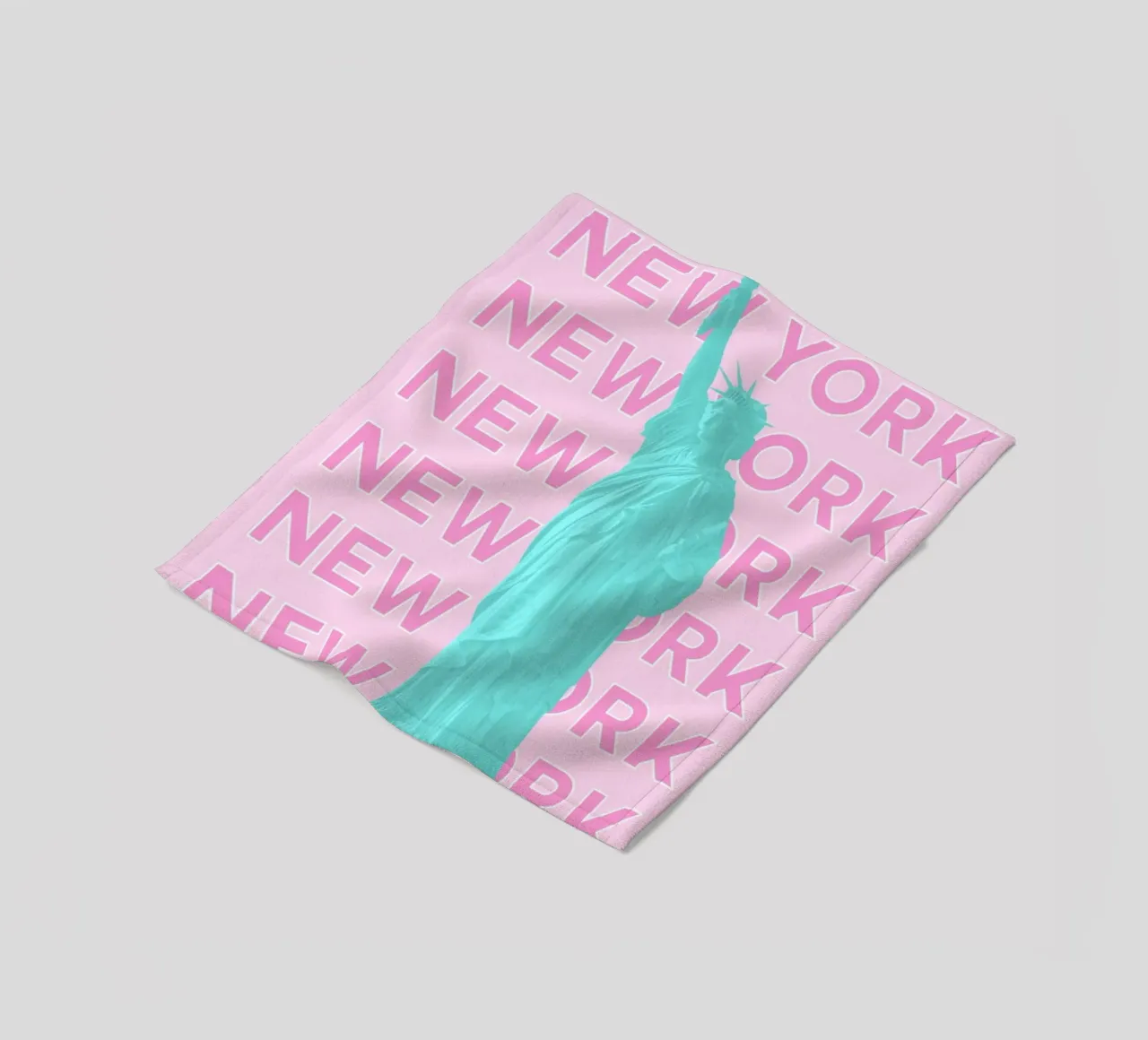 Statua della Libertà rosa, stampa pop art retrò di New York coperta in pile da NorwesClub