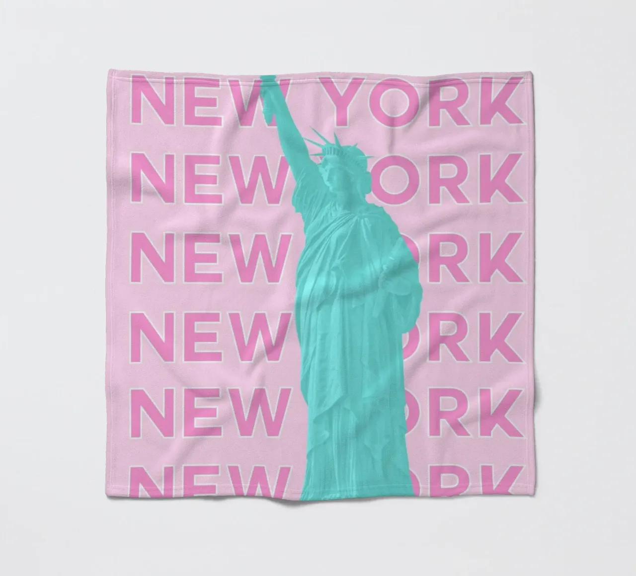 Statua della Libertà rosa, stampa pop art retrò di New York coperta in pile da NorwesClub