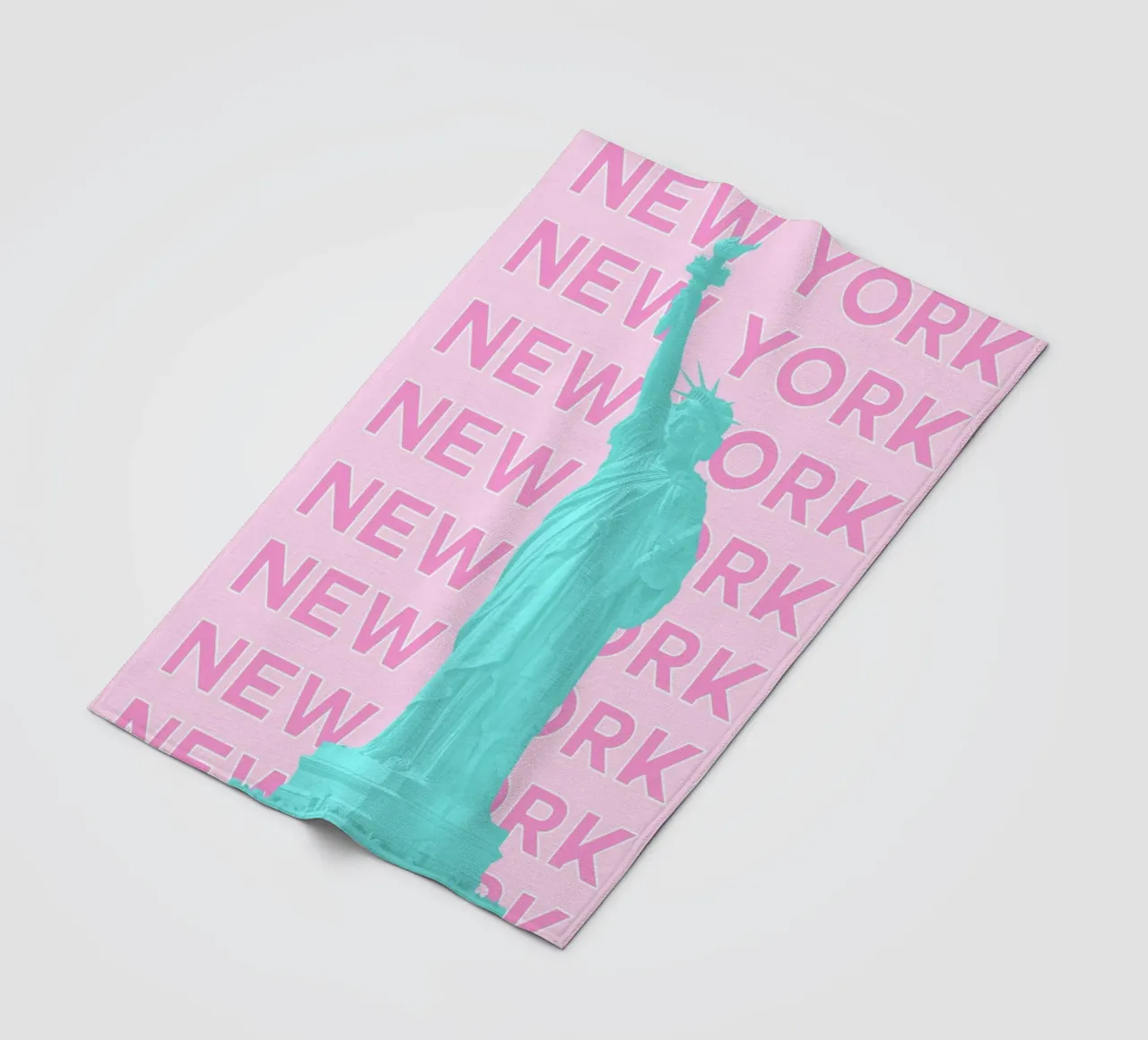 Statua della Libertà rosa, stampa pop art retrò di New York coperta in pile da NorwesClub