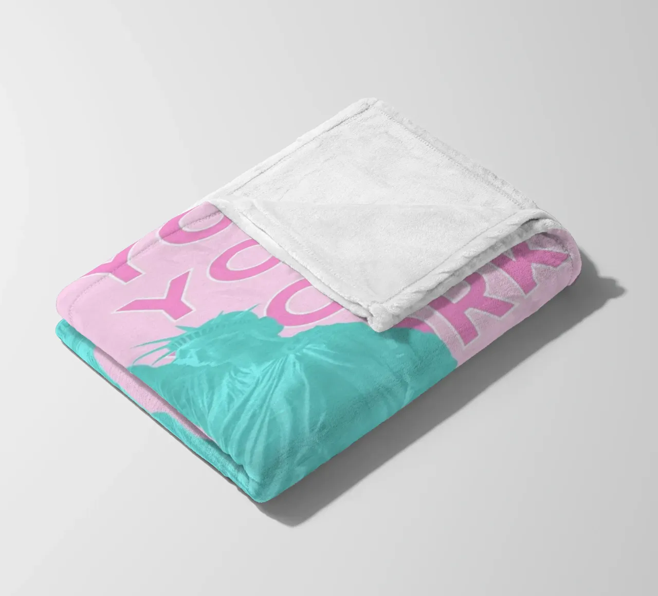 Statua della Libertà rosa, stampa pop art retrò di New York coperta in pile da NorwesClub