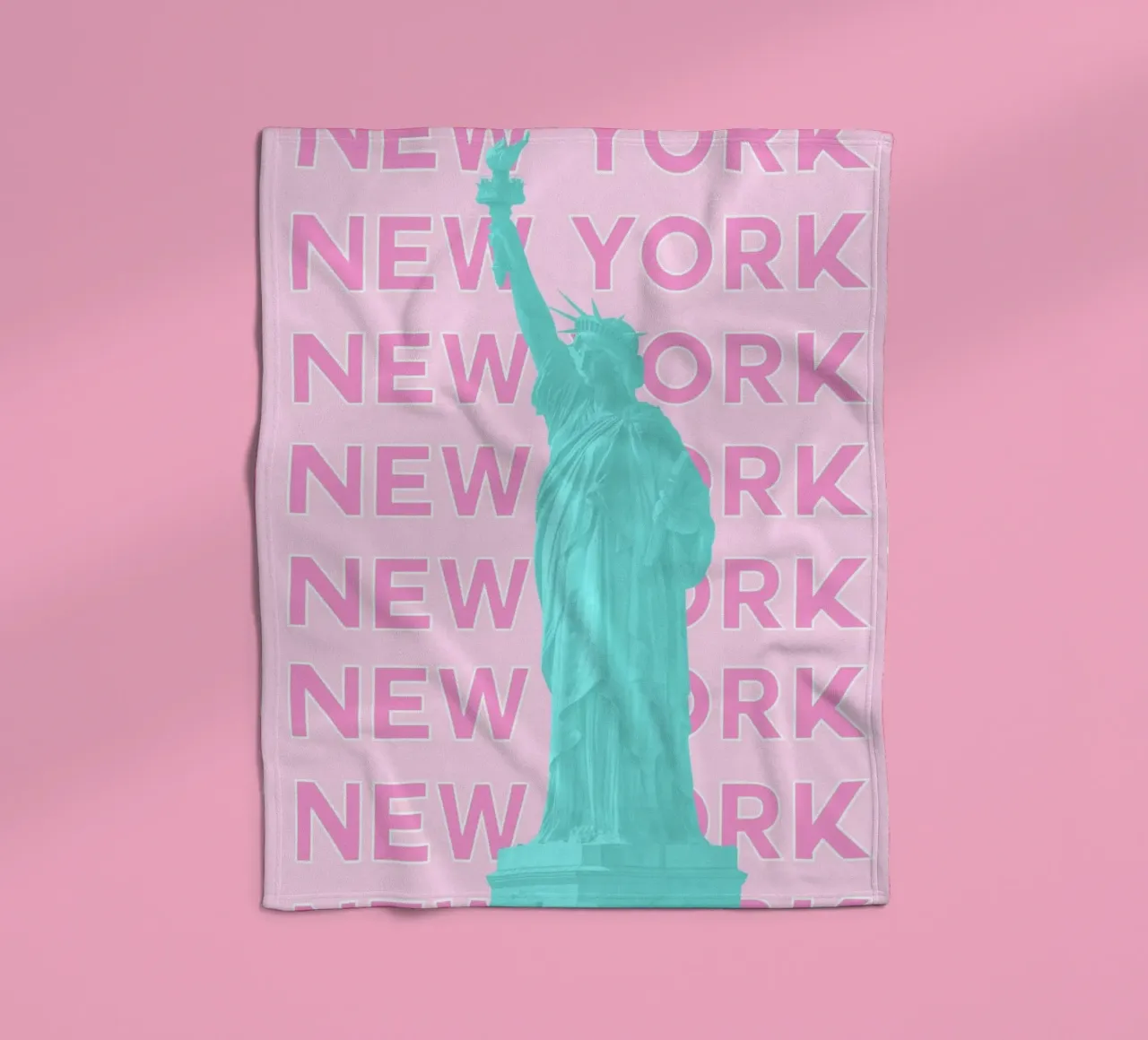 Statua della Libertà rosa, stampa pop art retrò di New York coperta in pile da NorwesClub
