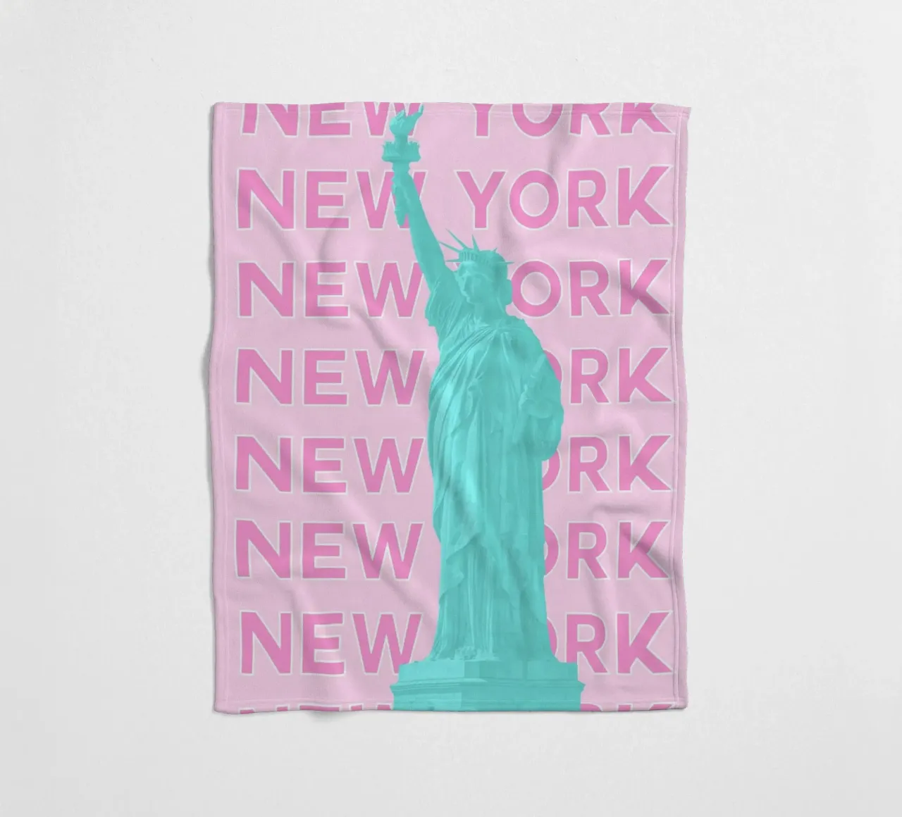 Statua della Libertà rosa, stampa pop art retrò di New York coperta in pile da NorwesClub