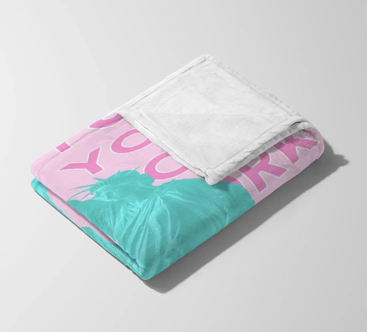 Statua della Libertà rosa, stampa pop art retrò di New York coperta in pile da NorwesClub