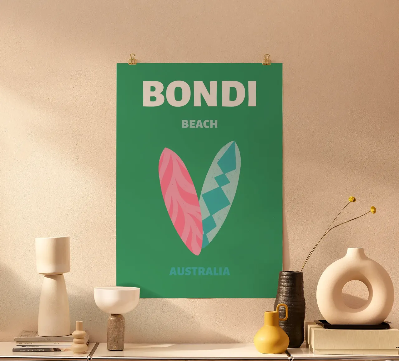 Retro Tropical Surfboards Summer Pop Art Beach Print poster de NorwesClub