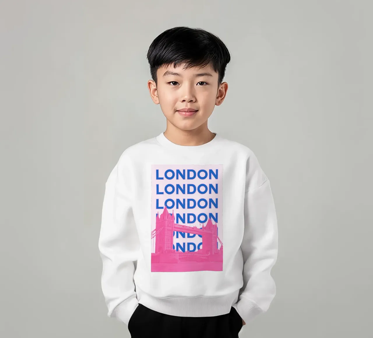 Londra Regno Unito, città retrò, punto di riferimento per i viaggi Stampa pop art felpa bambino da NorwesClub