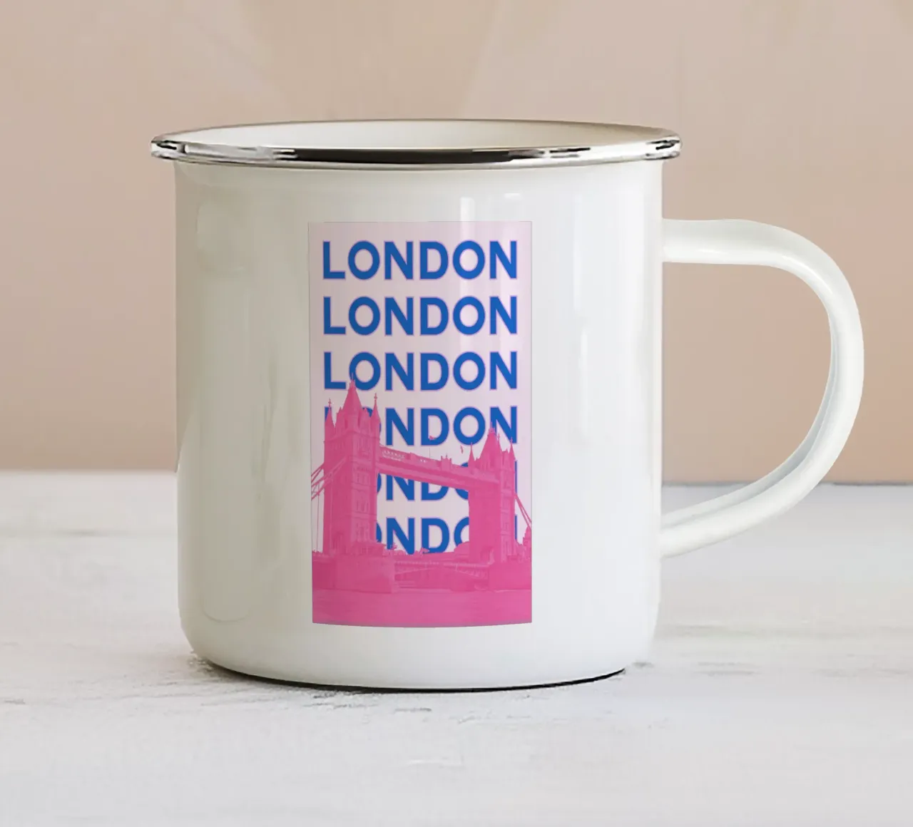 Londra Regno Unito, città retrò, punto di riferimento per i viaggi Stampa pop art tazza in smalto da NorwesClub