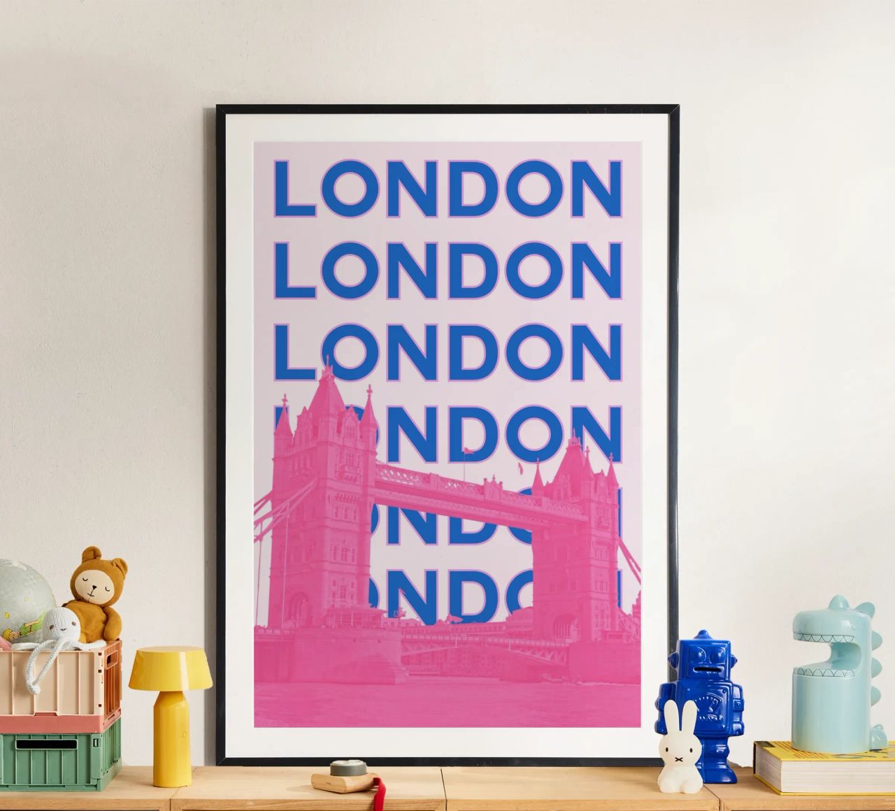 London UK Retro Stadt Wahrzeichen Reisen Pop-Art-Druck Poster von NorwesClub