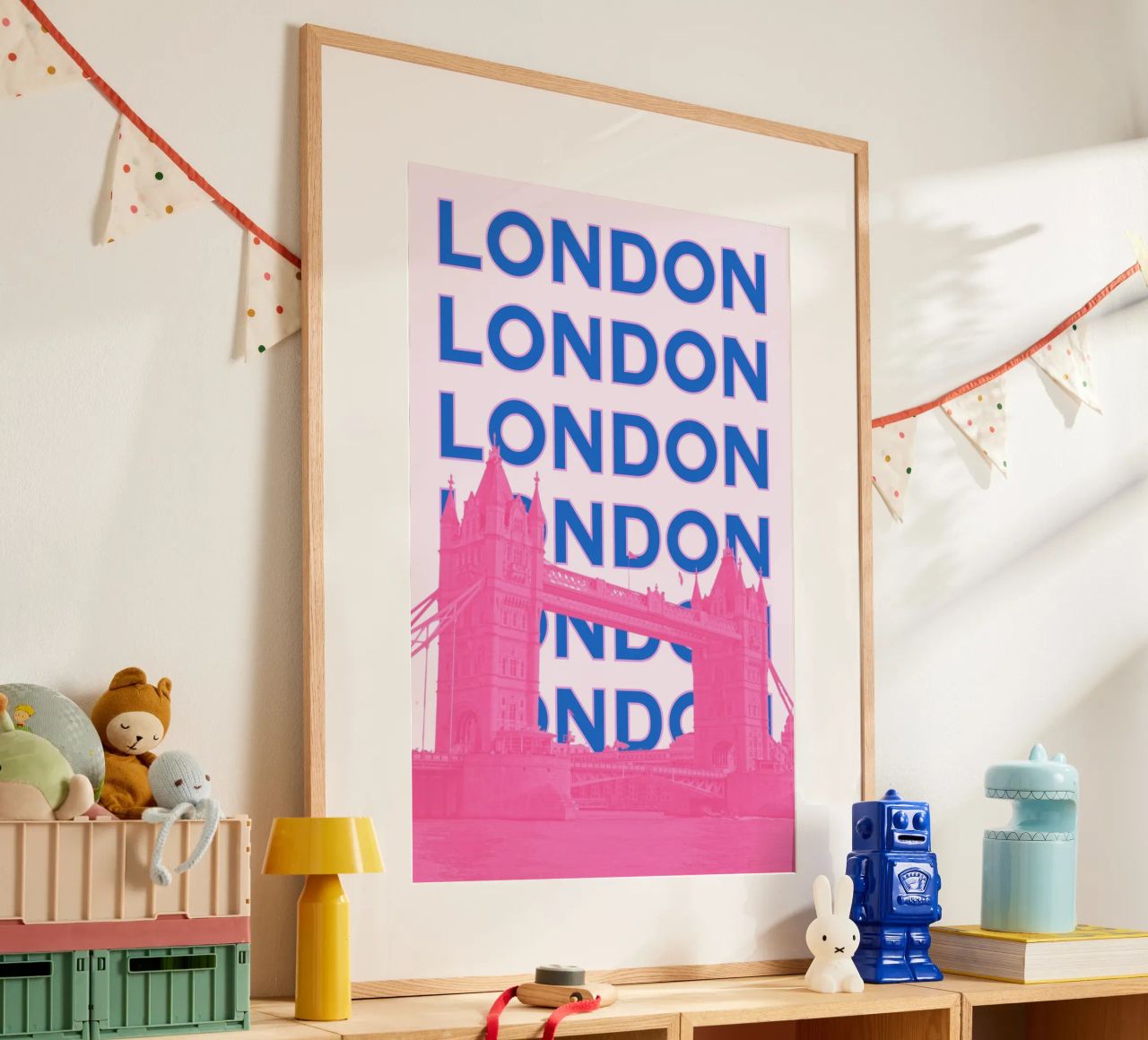 London UK Retro Stadt Wahrzeichen Reisen Pop-Art-Druck Poster von NorwesClub