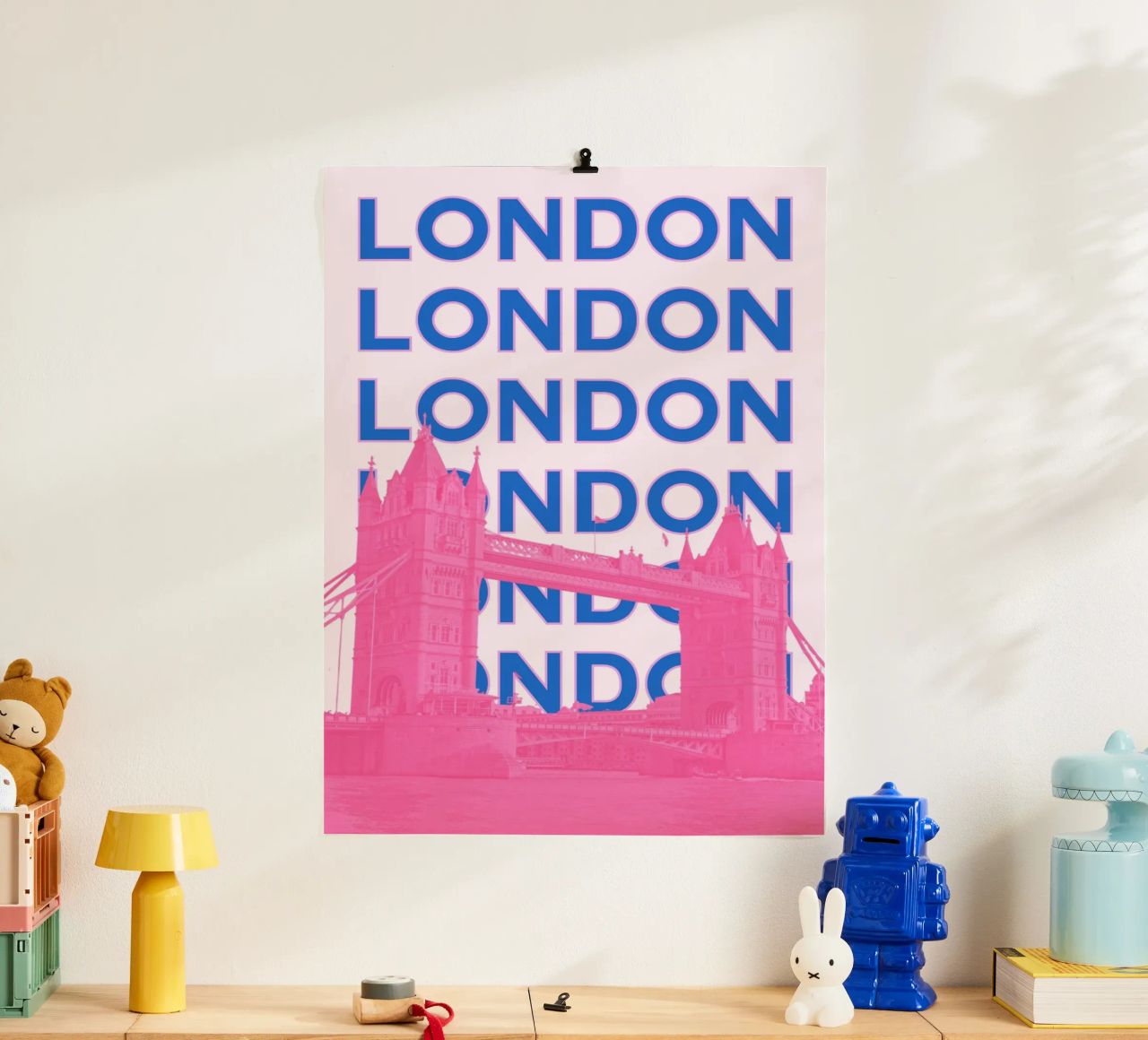 London UK Retro Stadt Wahrzeichen Reisen Pop-Art-Druck Poster von NorwesClub