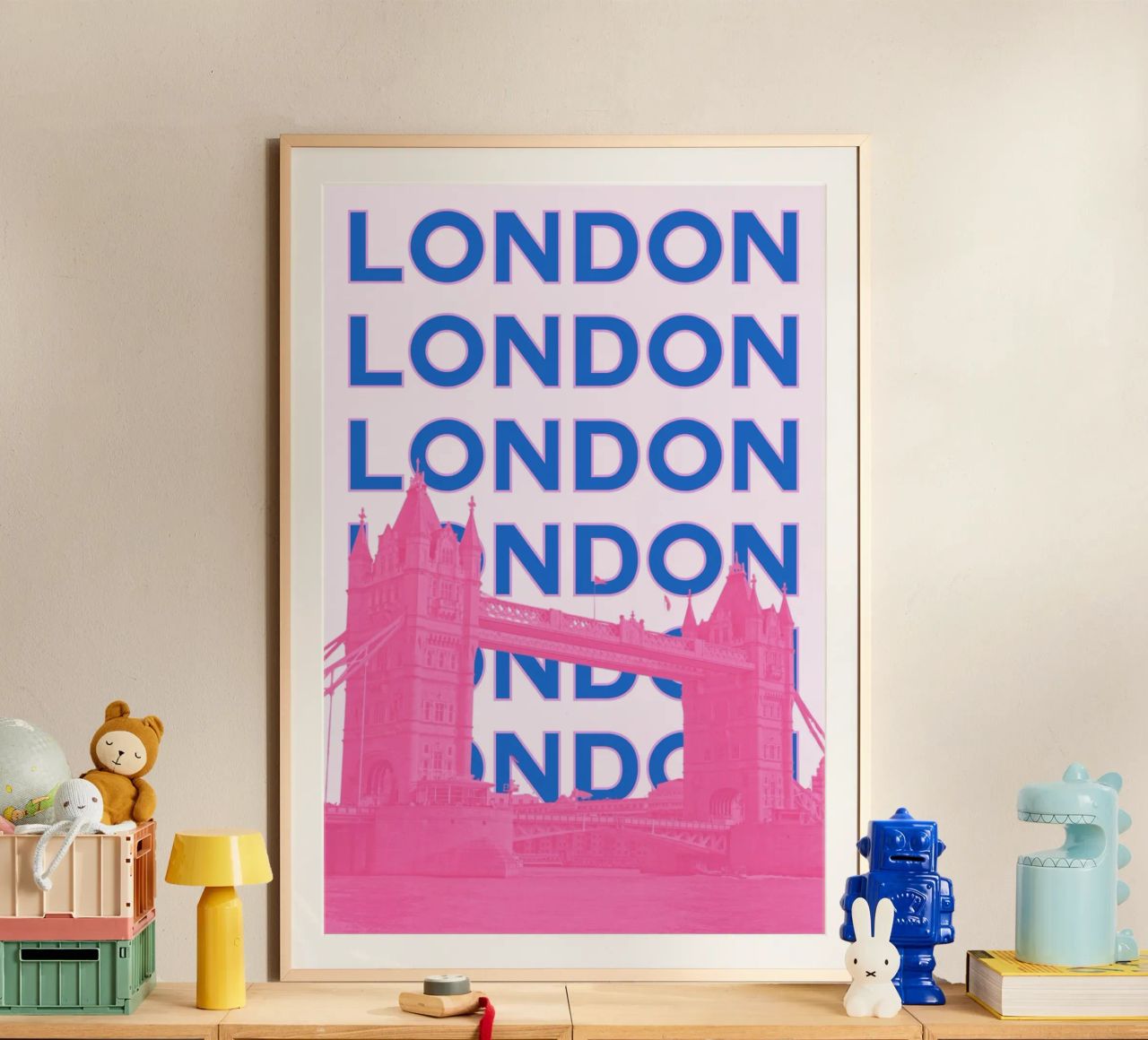 London UK Retro Stadt Wahrzeichen Reisen Pop-Art-Druck Poster von NorwesClub