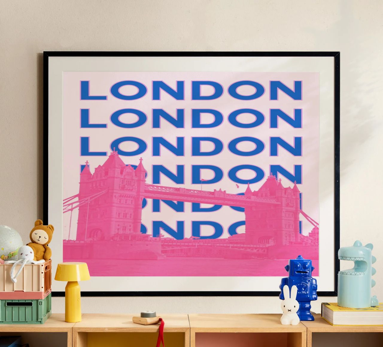 London UK Retro Stadt Wahrzeichen Reisen Pop-Art-Druck Poster von NorwesClub
