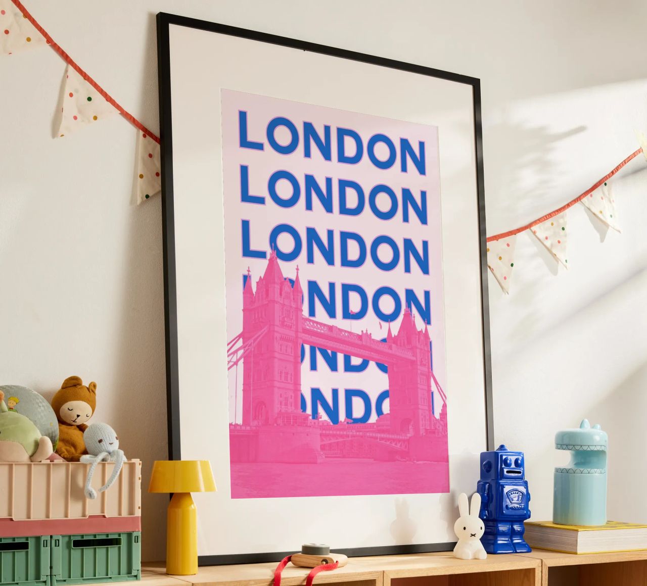 London UK Retro Stadt Wahrzeichen Reisen Pop-Art-Druck Poster von NorwesClub