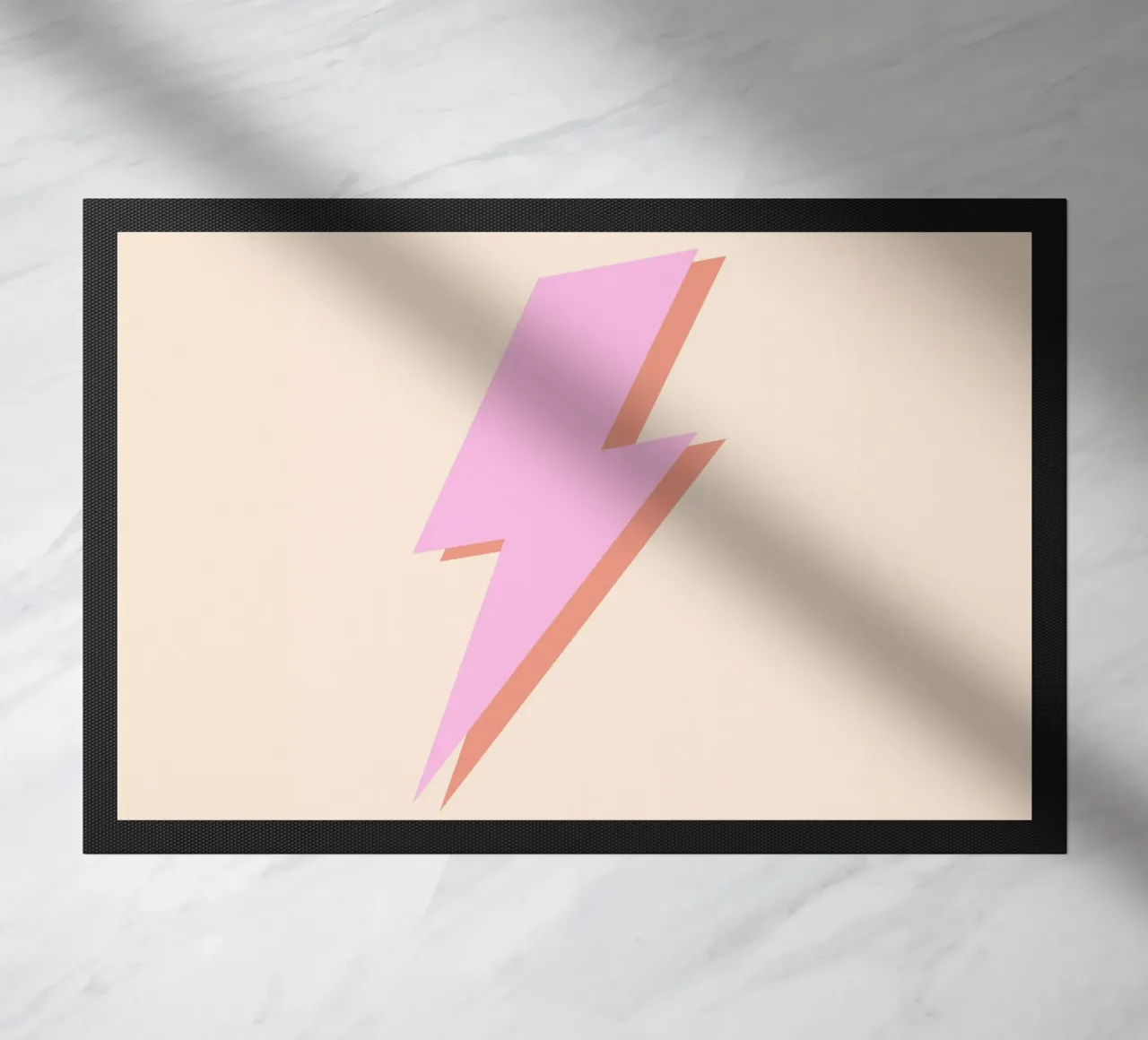 Thunderbolt (Peach Tone) doormat by Paigaam Studio