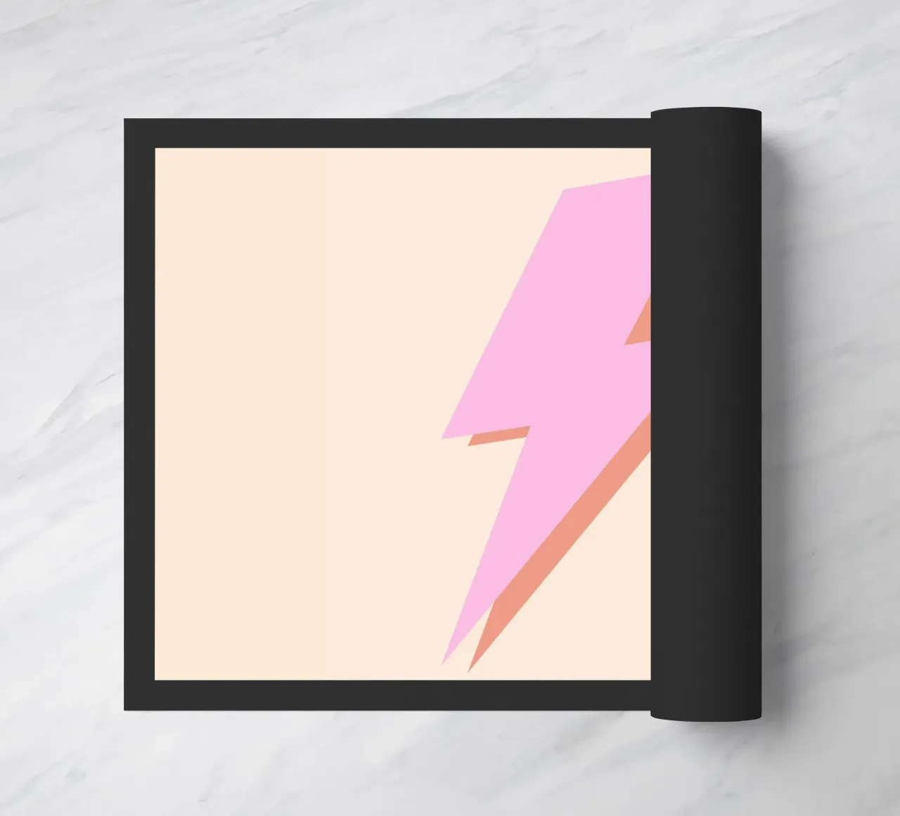 Thunderbolt (Peach Tone) doormat by Paigaam Studio