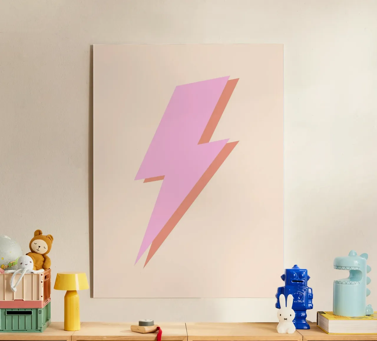 Thunderbolt (Perzikkleur) acryl van Paigaam Studio
