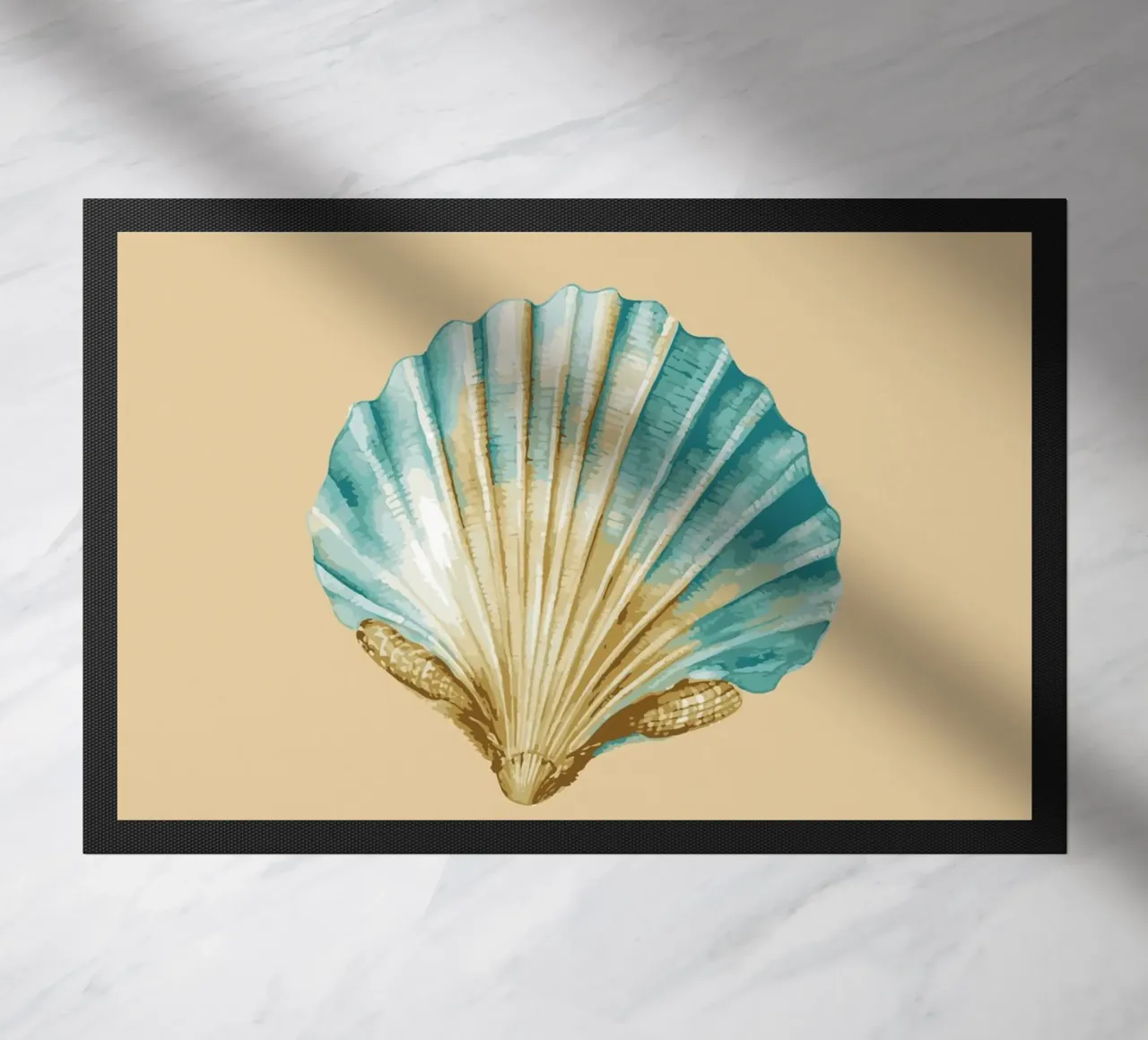 Conchiglia rosa a smerlo Retro Ocean Art Illustrazione pop art zerbino da NorwesClub