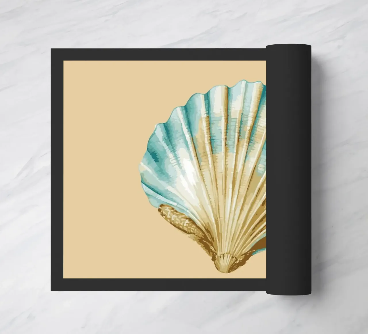 Conchiglia rosa a smerlo Retro Ocean Art Illustrazione pop art zerbino da NorwesClub