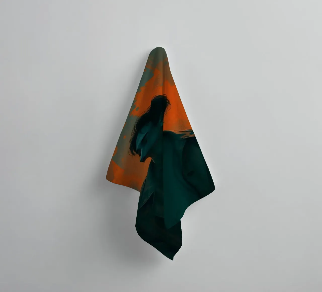 Young person in a dramatic pose with vibrant background colo towel by DesignDoodle