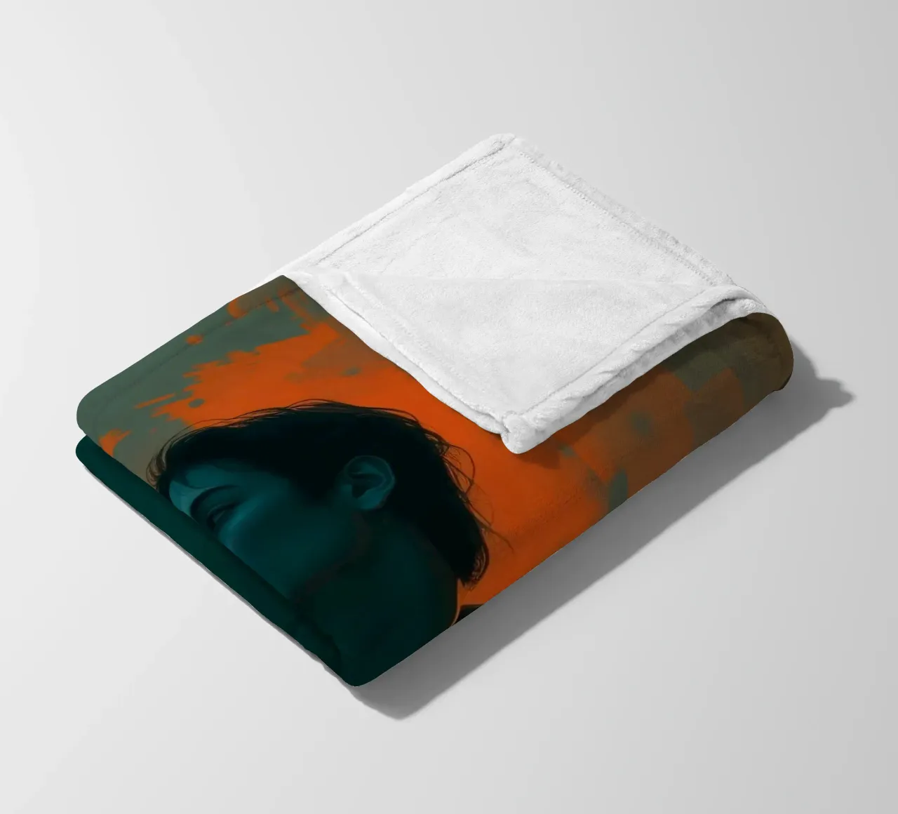 Giovane in posa drammatica con sfondo a tinte vivaci. coperta in pile da DesignDoodle