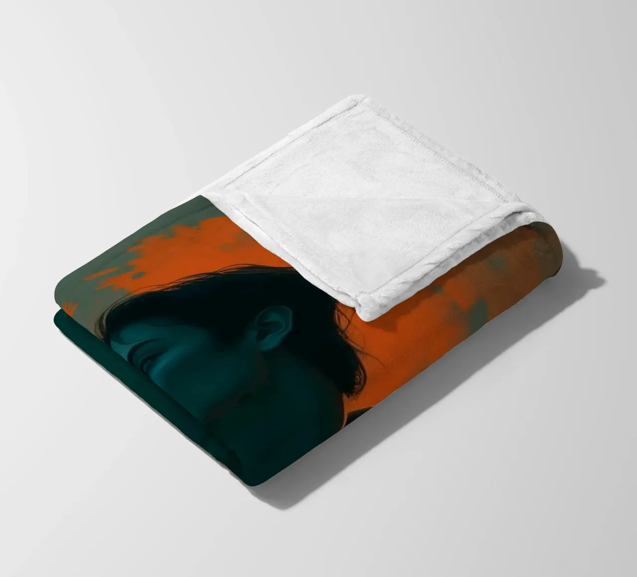 Giovane in posa drammatica con sfondo a tinte vivaci. coperta in pile da DesignDoodle