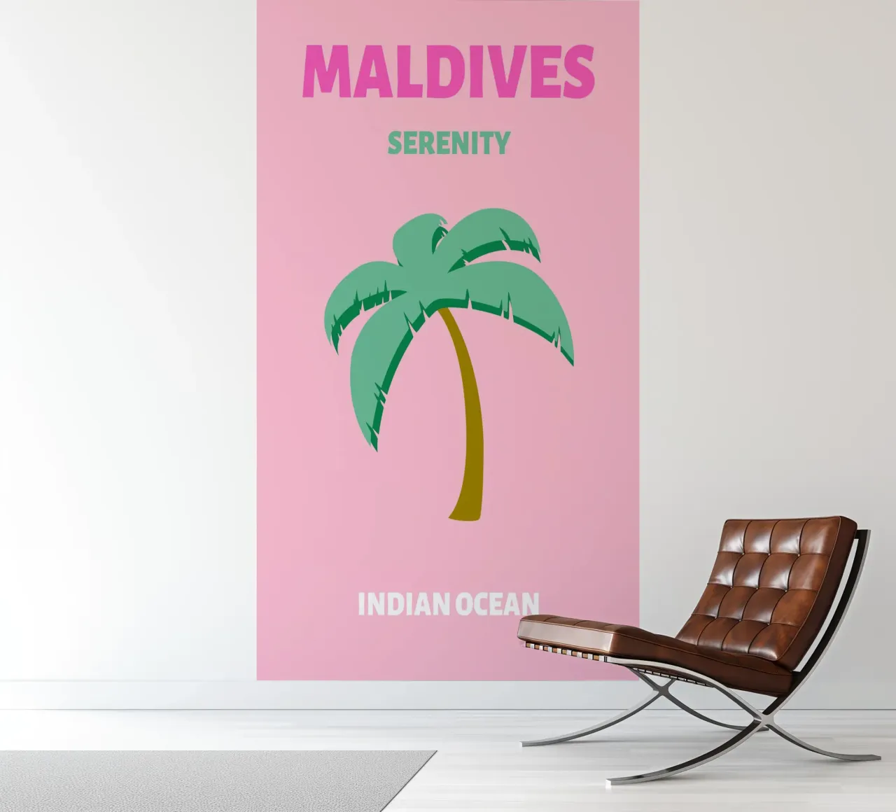 Retro Tropical Palm Tree Sunset Beach Pop Art photo wallpaper by NorwesClub
