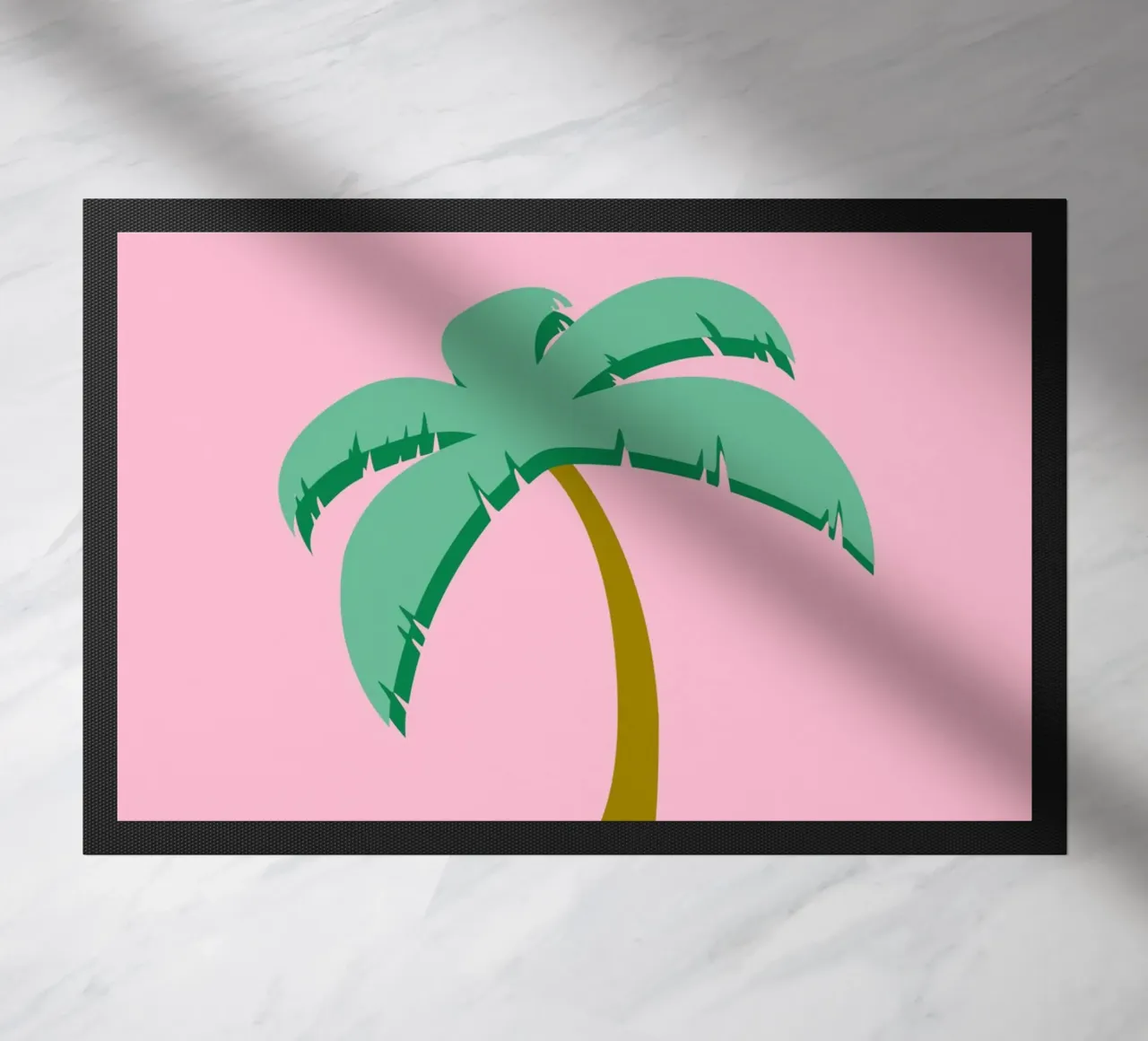 Palma tropicale retrò al tramonto sulla spiaggia Pop Art zerbino da NorwesClub