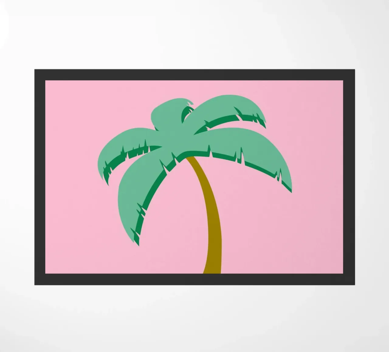 Palma tropicale retrò al tramonto sulla spiaggia Pop Art zerbino da NorwesClub