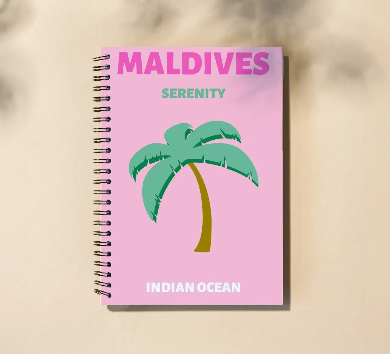 Retro Tropical Palm Tree Sunset Beach Pop Art spiral notebook by NorwesClub