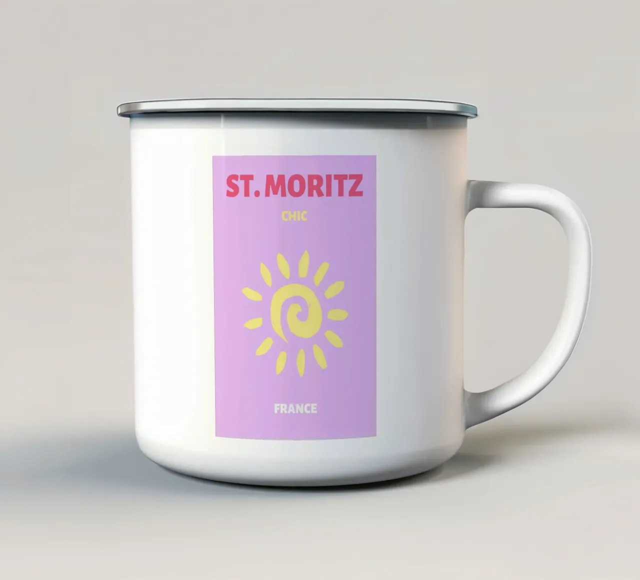Psichedelico Sunburst Retro Astratto Groovy Pop Art tazza in smalto da NorwesClub