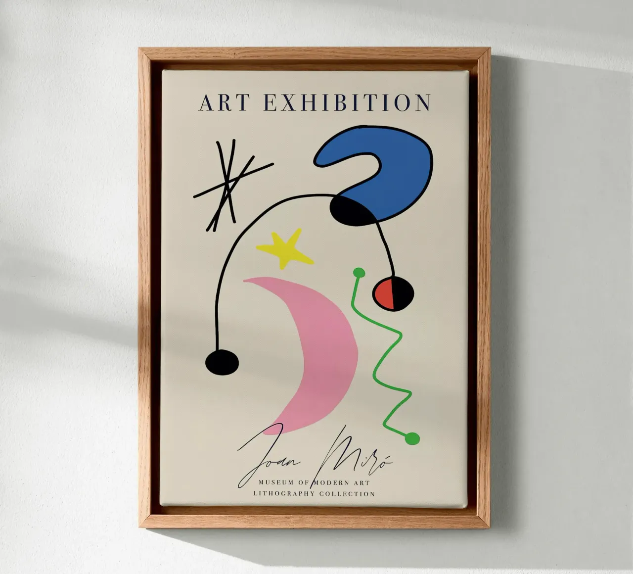 Joan Miro Kunst Tentoonstelling Midden Eeuw canvas met Baklijst van phillipp veisenberg