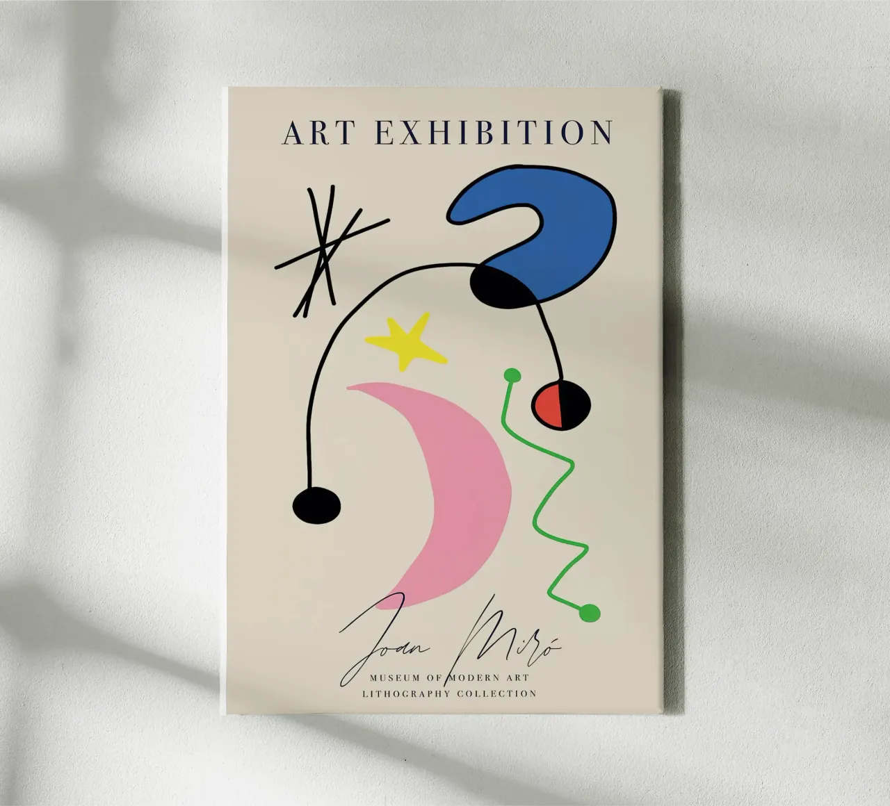 Joan Miro Kunst Tentoonstelling Midden Eeuw canvas met Baklijst van phillipp veisenberg