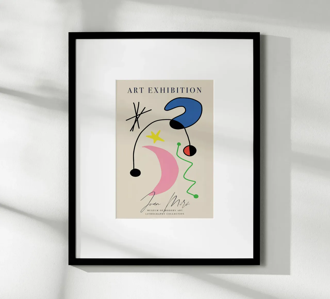 Joan Miro Kunst Tentoonstelling Midden Eeuw poster met kunststof frame van phillipp veisenberg