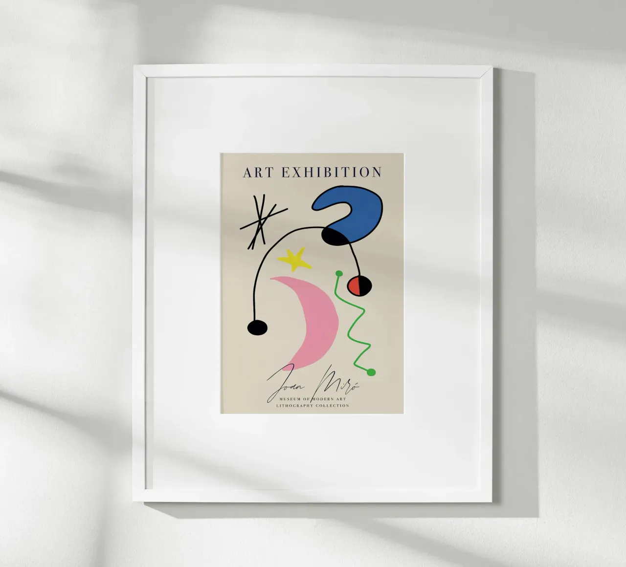 Joan Miro Kunst Tentoonstelling Midden Eeuw poster met kunststof frame van phillipp veisenberg
