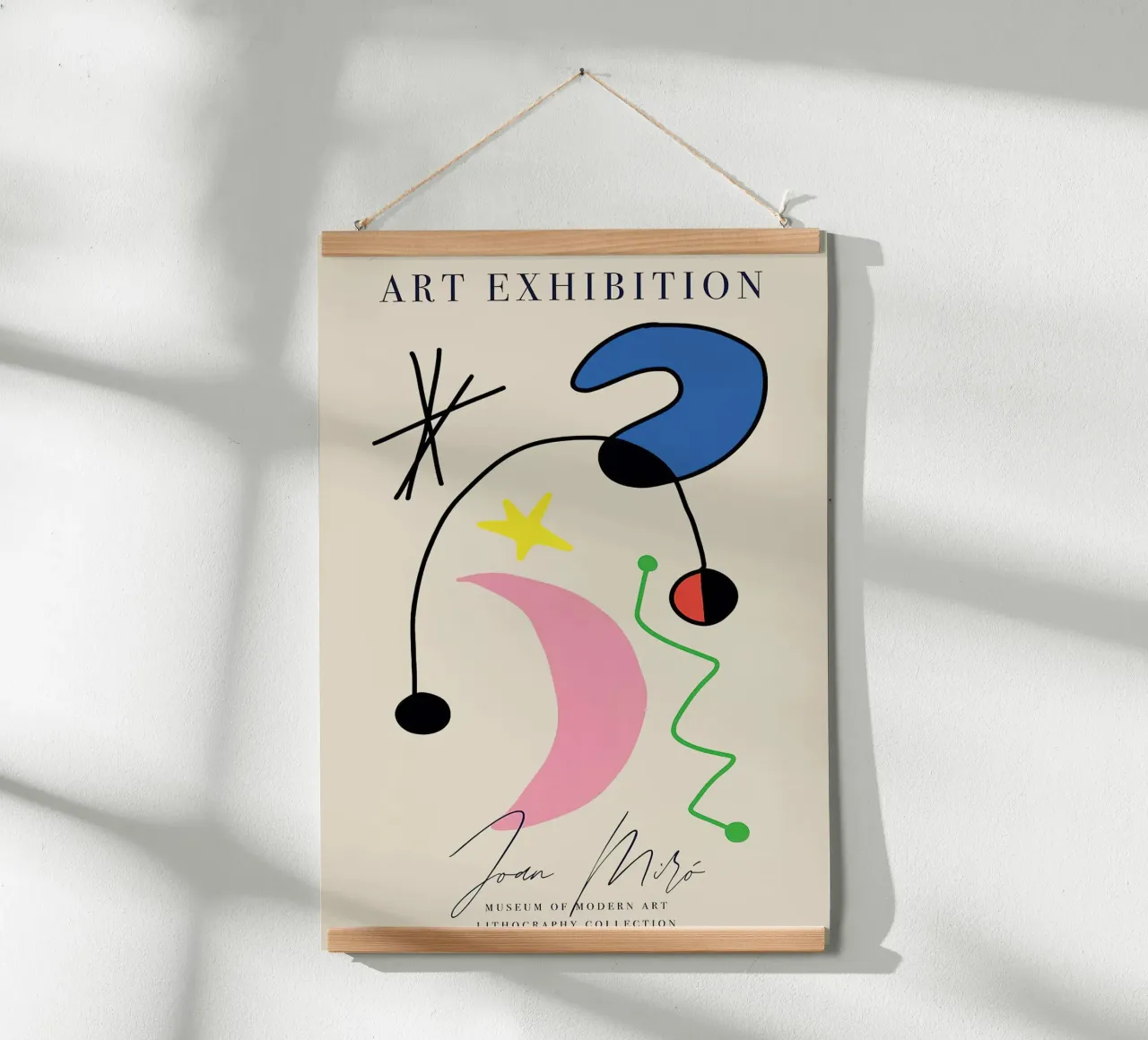 Joan Miro Kunst Tentoonstelling Midden Eeuw poster met kunststof frame van phillipp veisenberg