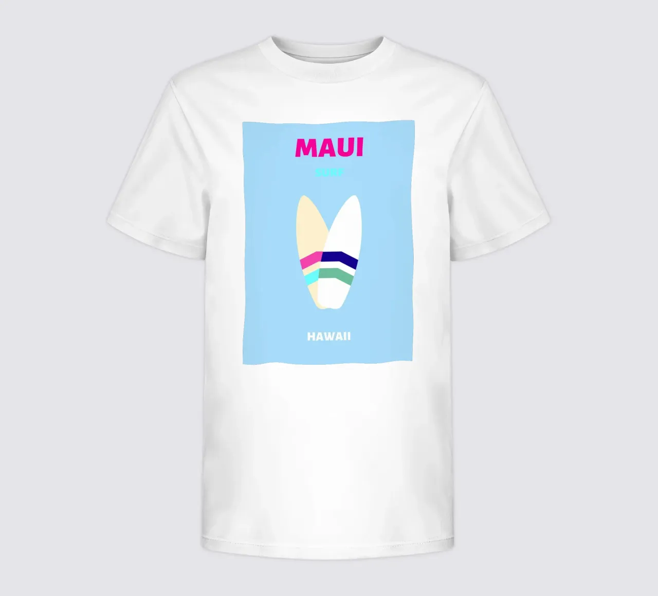 Planche de surf rétro tropicale Jaune Bleu Pop Art Beach Print t-shirt enfant de NorwesClub
