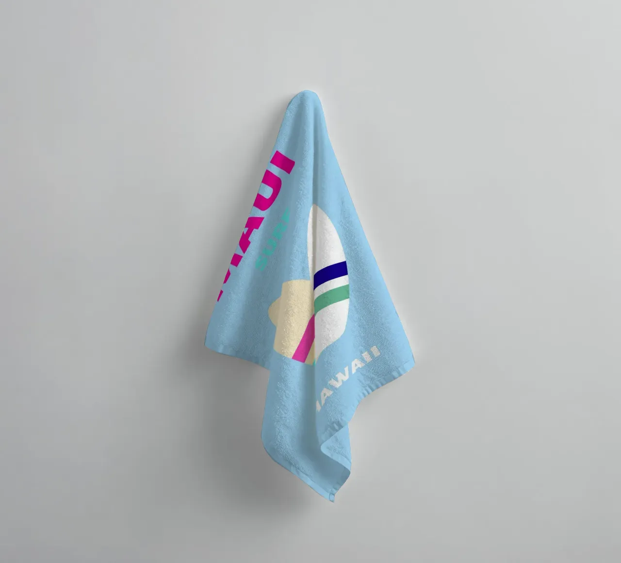 Planche de surf rétro tropicale Jaune Bleu Pop Art Beach Print serviette de bain de NorwesClub