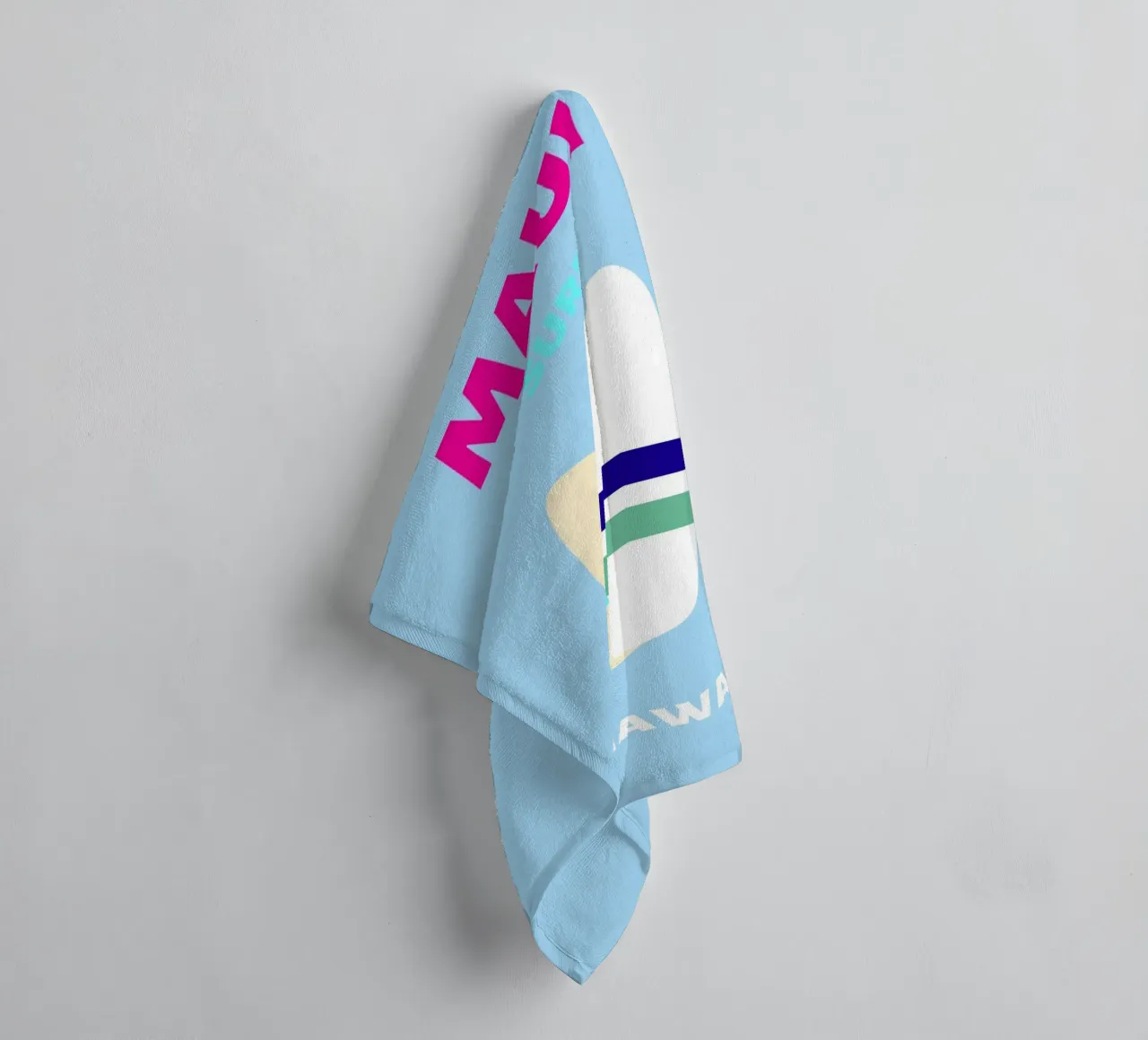 Planche de surf rétro tropicale Jaune Bleu Pop Art Beach Print serviette de bain de NorwesClub