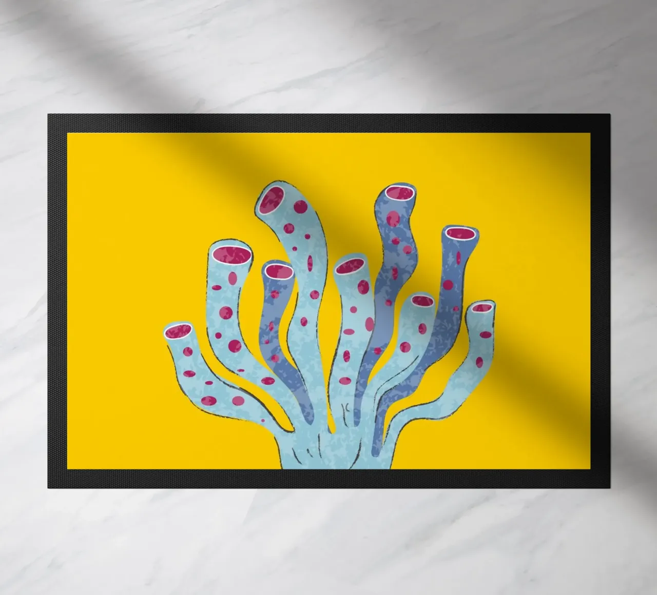 Blob organico astratto rosa blu arte moderna retrò zerbino da NorwesClub