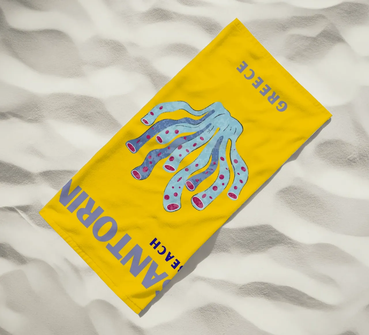 Blob organico astratto rosa blu arte moderna retrò telo mare da NorwesClub