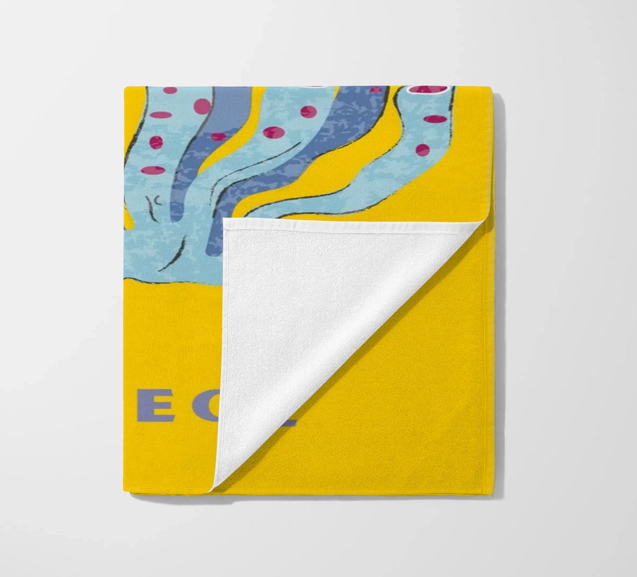 Abstracte Organische Blob Roze Blauw Retro Moderne Kunst strandhanddoek van NorwesClub