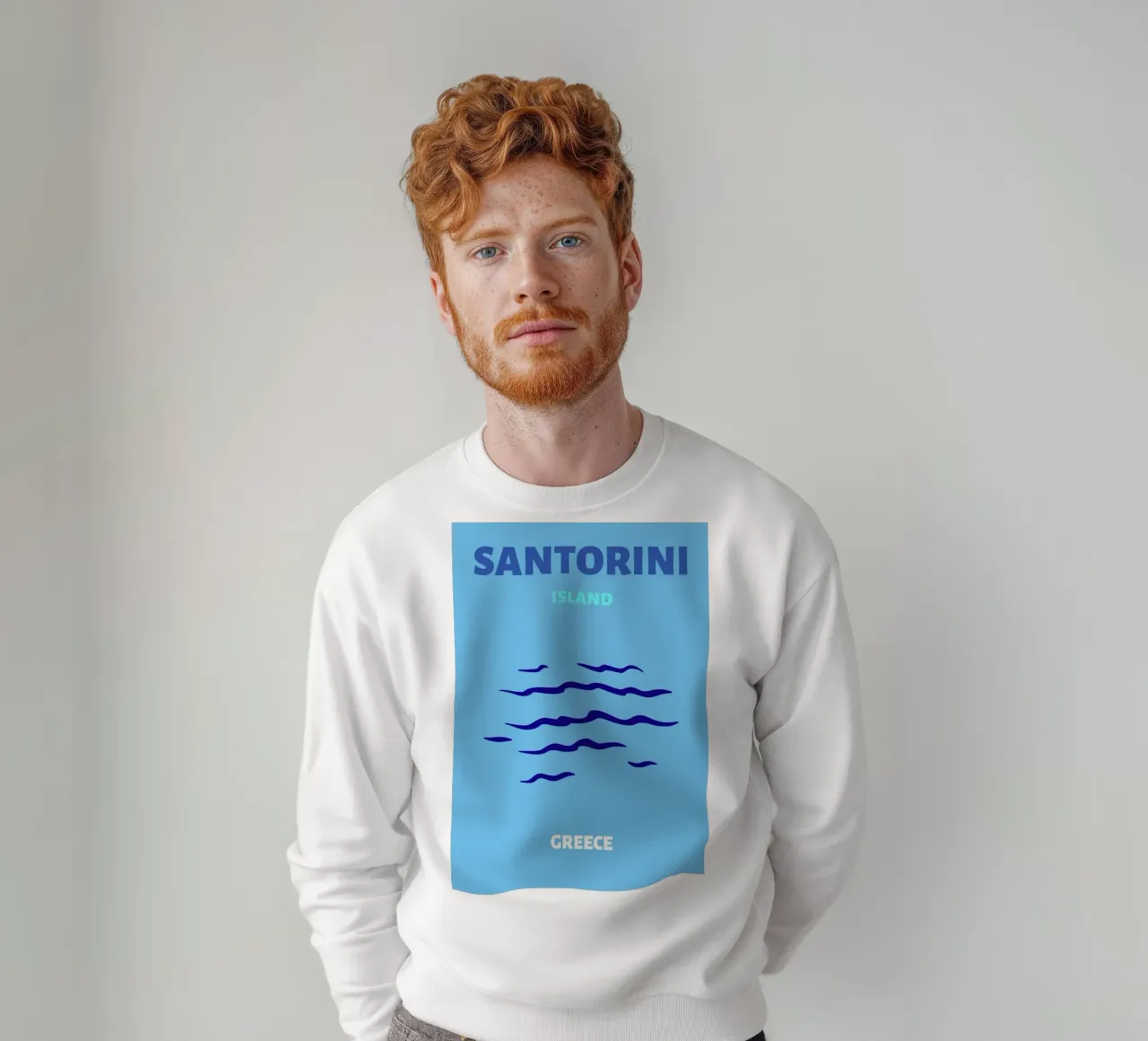 Santorini Greece Retro Island Travel Pop Art Print sudadera de NorwesClub