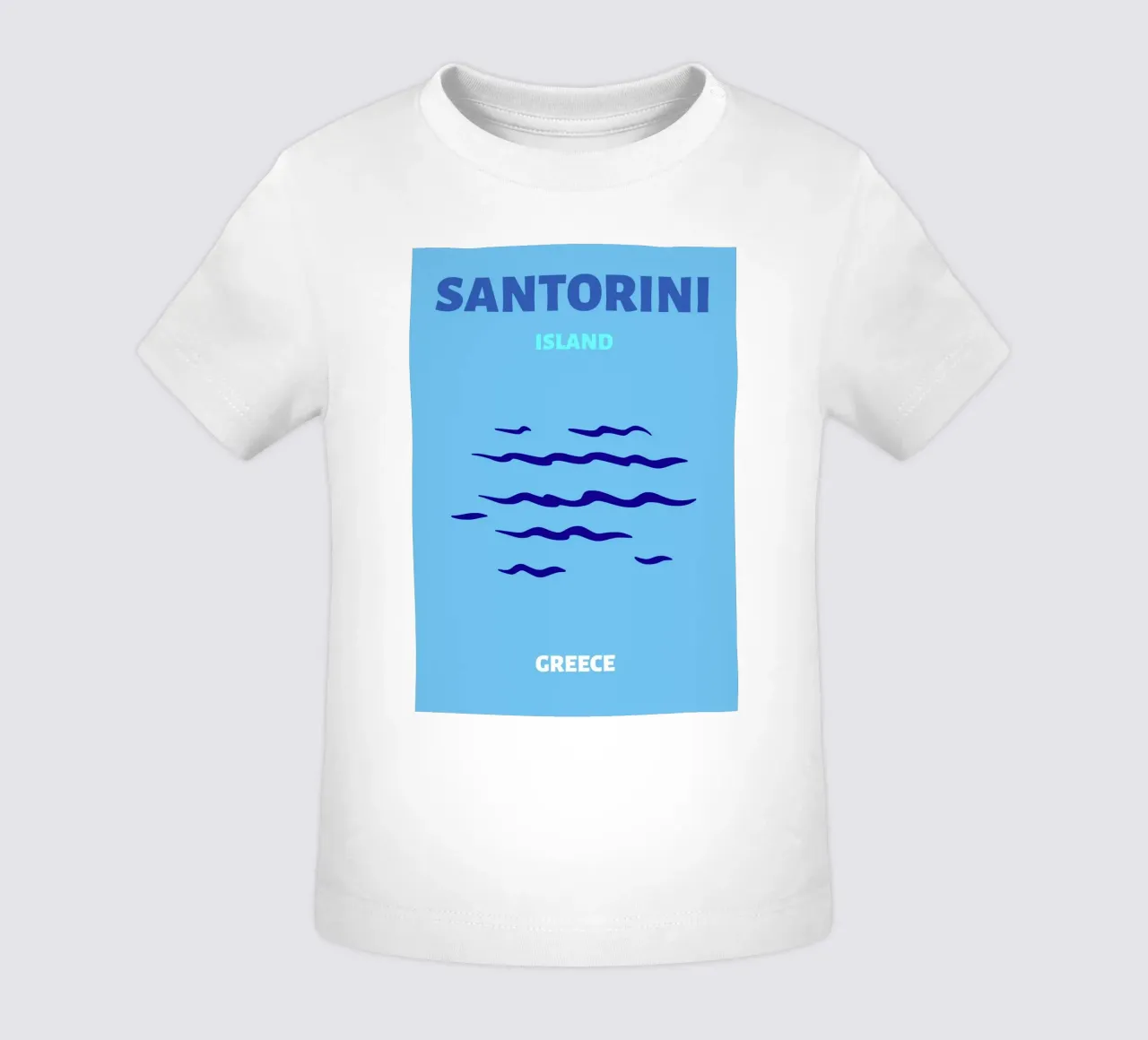 Santorini Grecia Isola retrò da viaggio Stampa pop art maglietta neonato da NorwesClub
