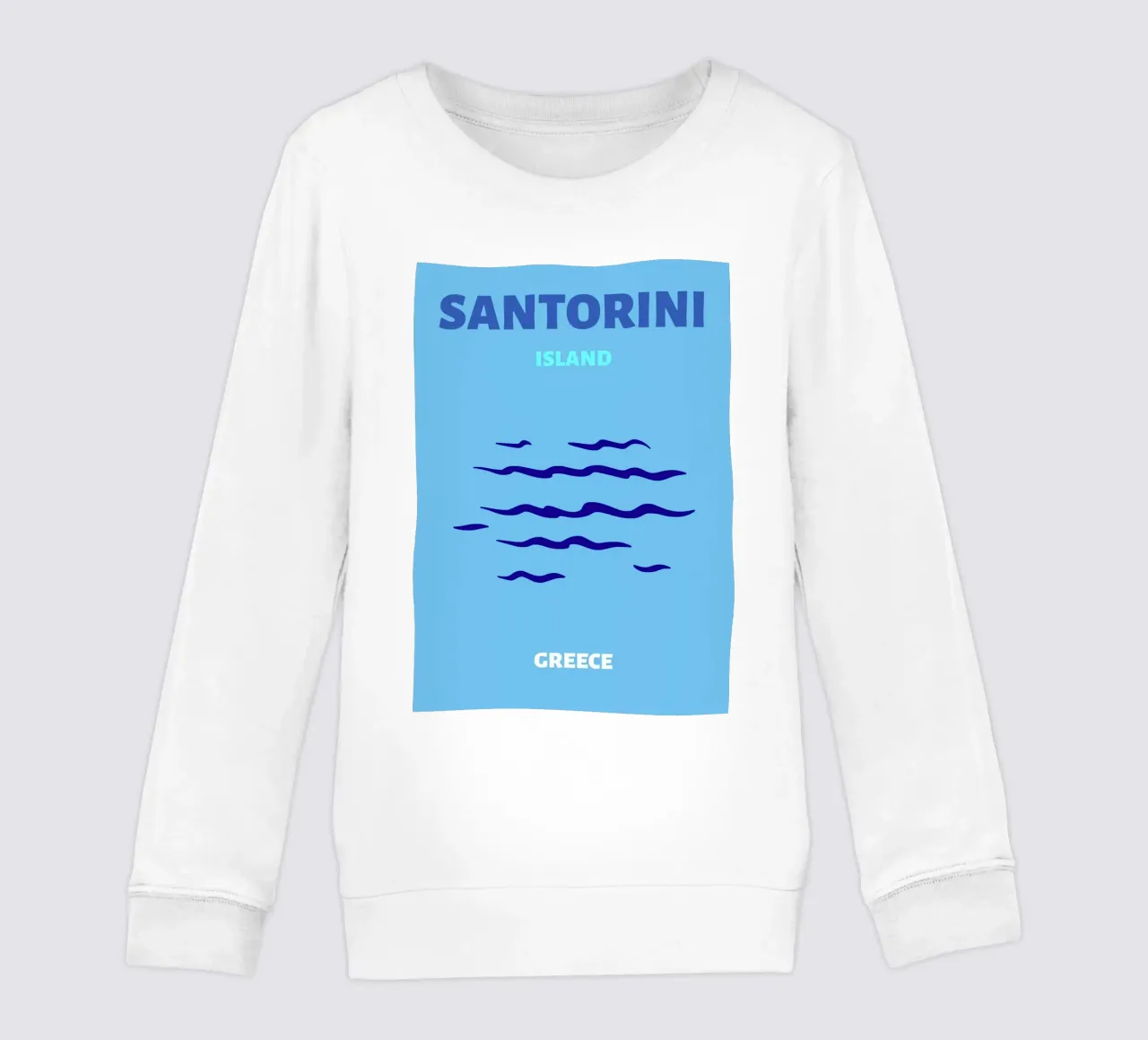 Santorini Greece Retro Island Travel Pop Art Print sudadera para niño de NorwesClub