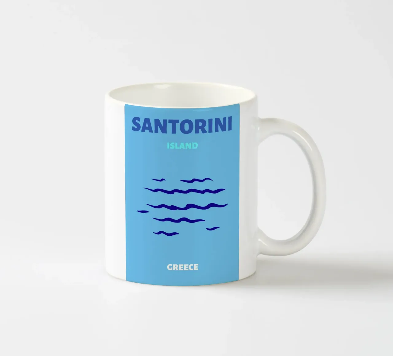 Santorini Grèce Retro Island Travel Pop Art Print mug en céramique de NorwesClub