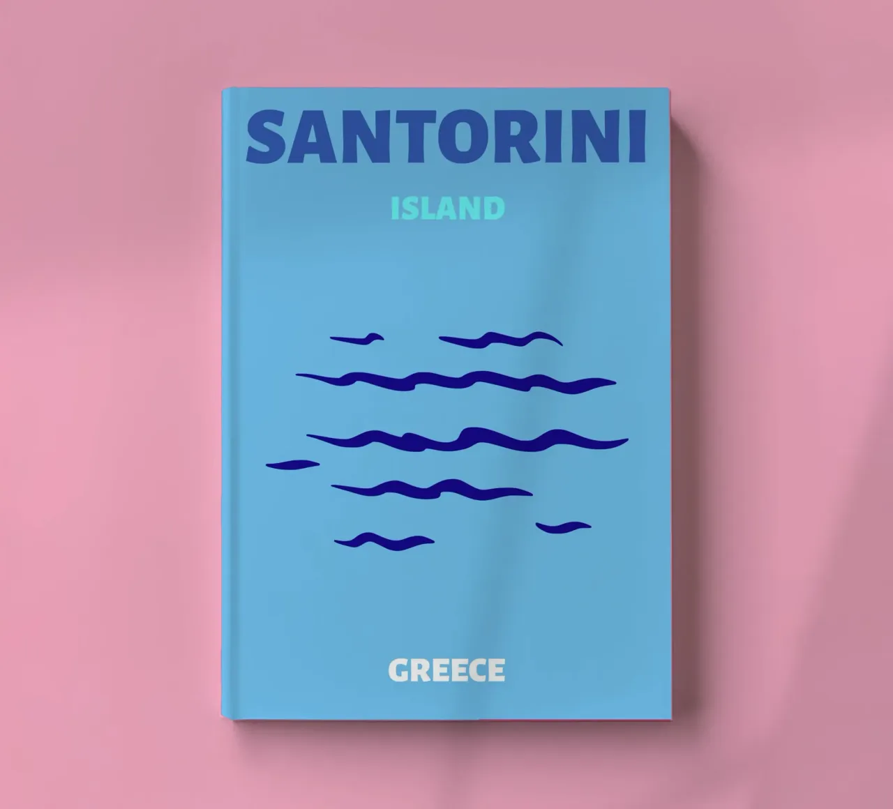 Santorini Greece Retro Island Travel Pop Art Print cuaderno de NorwesClub