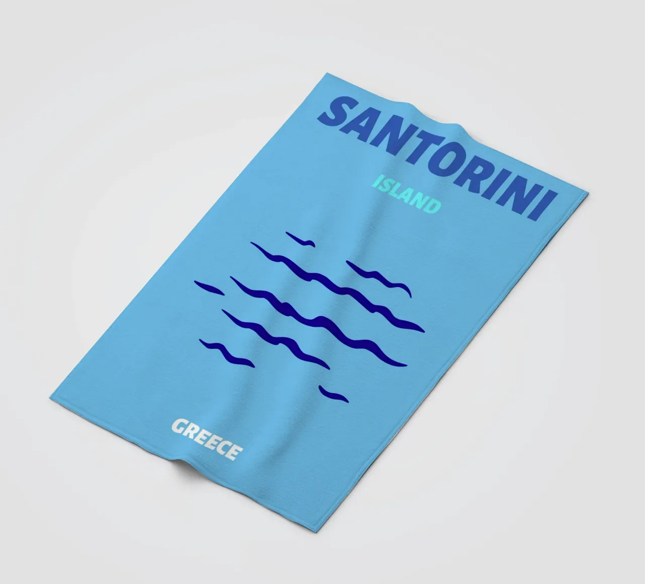 Santorini Greece Retro Island Travel Pop Art Print manta de franela de NorwesClub