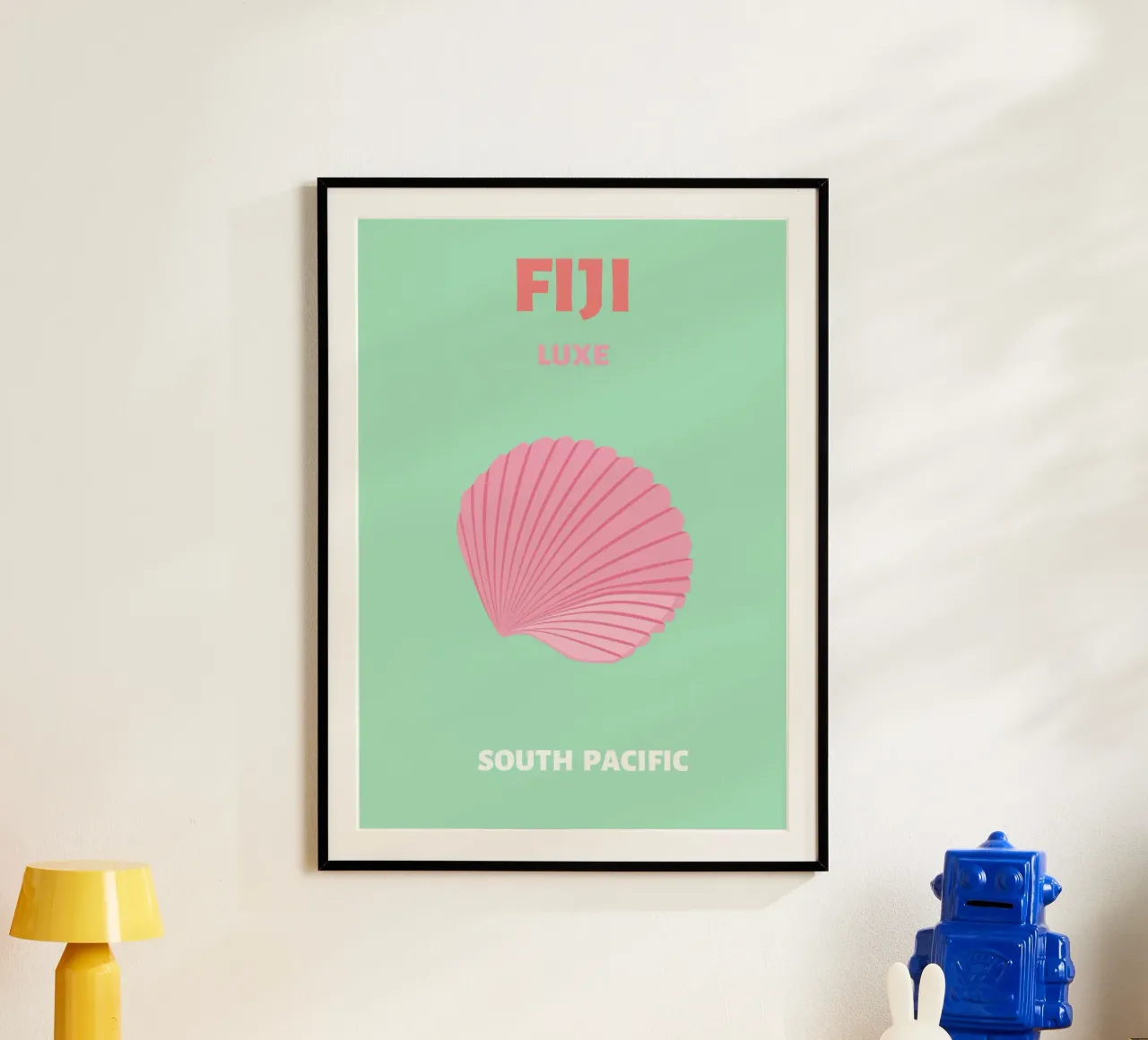 Conchiglia rosa Retro Ocean Art Illustrazione pop art poster da NorwesClub