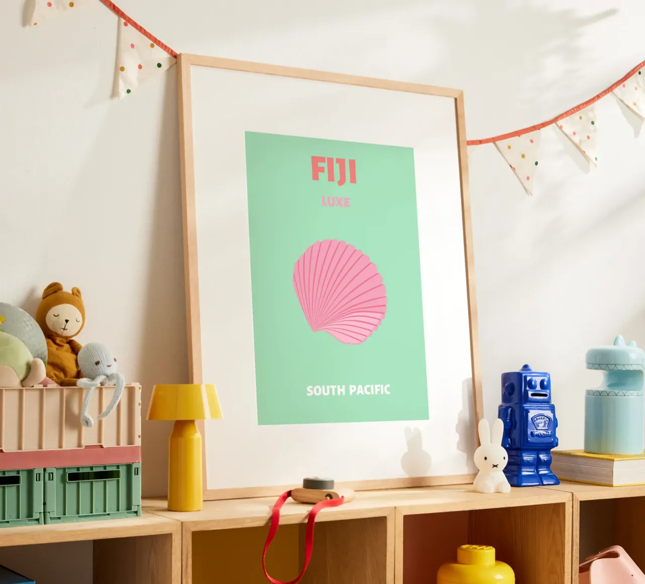 Conchiglia rosa Retro Ocean Art Illustrazione pop art poster da NorwesClub